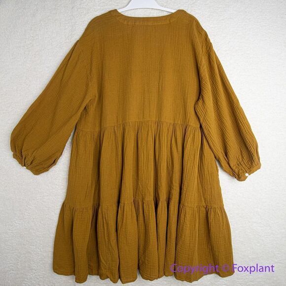NEW Madewell Lightspun Colette Mini Dress, color:‎ gold. plus size 18W - Picture 11 of 16